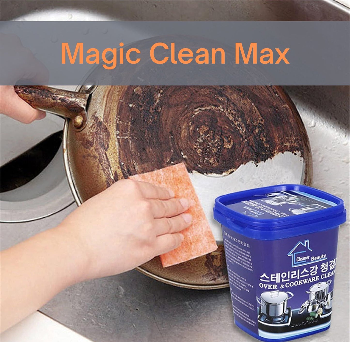 Magic Clean Max - Devuelve el brillo perdido a tus ollas y sartenes